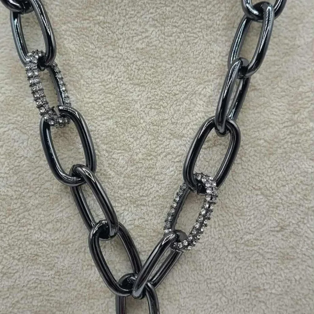 Betsey Johnson Chunky Black Spider Necklace with Green Crystal NWT!  HALLOWEEN